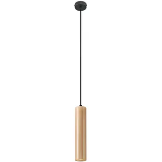 ETC Shop Pendelleuchte 1-flg. 8 cm Zylinder schwarz Holz