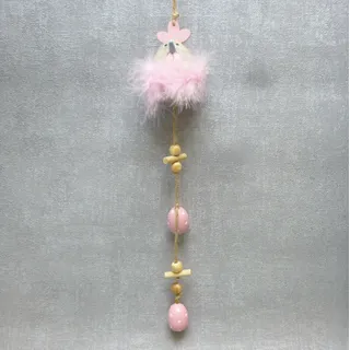 Formano Deko Hänger 40 cm Ei Huhn rosa weiß Sommer  Geschenk Frühling Ostern