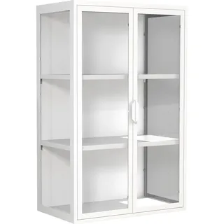 VCM Vitrine Glas Flokas weiß