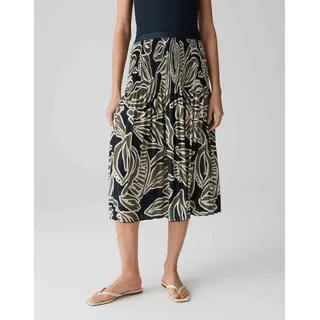 Opus Damen Midirock | Plisseerock RIBANE Tropical mit Komfortbund Olive Leaf, 40 - 40