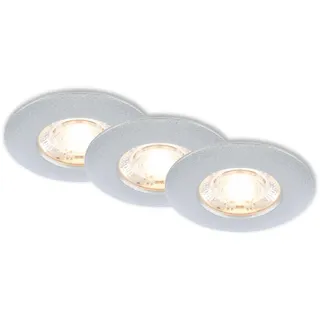 Briloner 3er Set LED Bad Einbaustrahler IP44 Warmweißes Licht Chrom-Matt