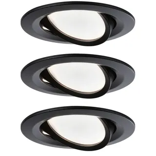 Paulmann Nova LED 3x 6W schwarz matt Einbauleuchte Set, 3-tlg. 94471