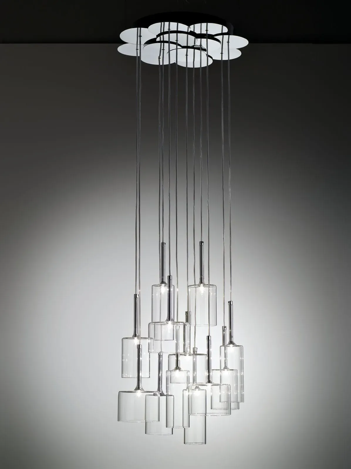 Dekorative Glas-Hängeleuchte Spillray 12 Axo Light - Kristall