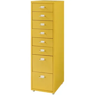 [en.casa] Rollcontainer, Kökar mit 8 Schubladen 109x28x41 cm Gelb