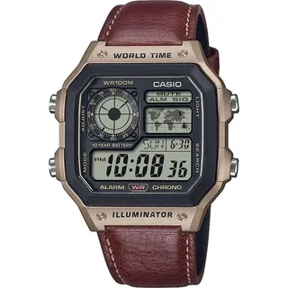 Casio AE-1200WHL-5AVEF Herrenuhr Digital mit Lederband