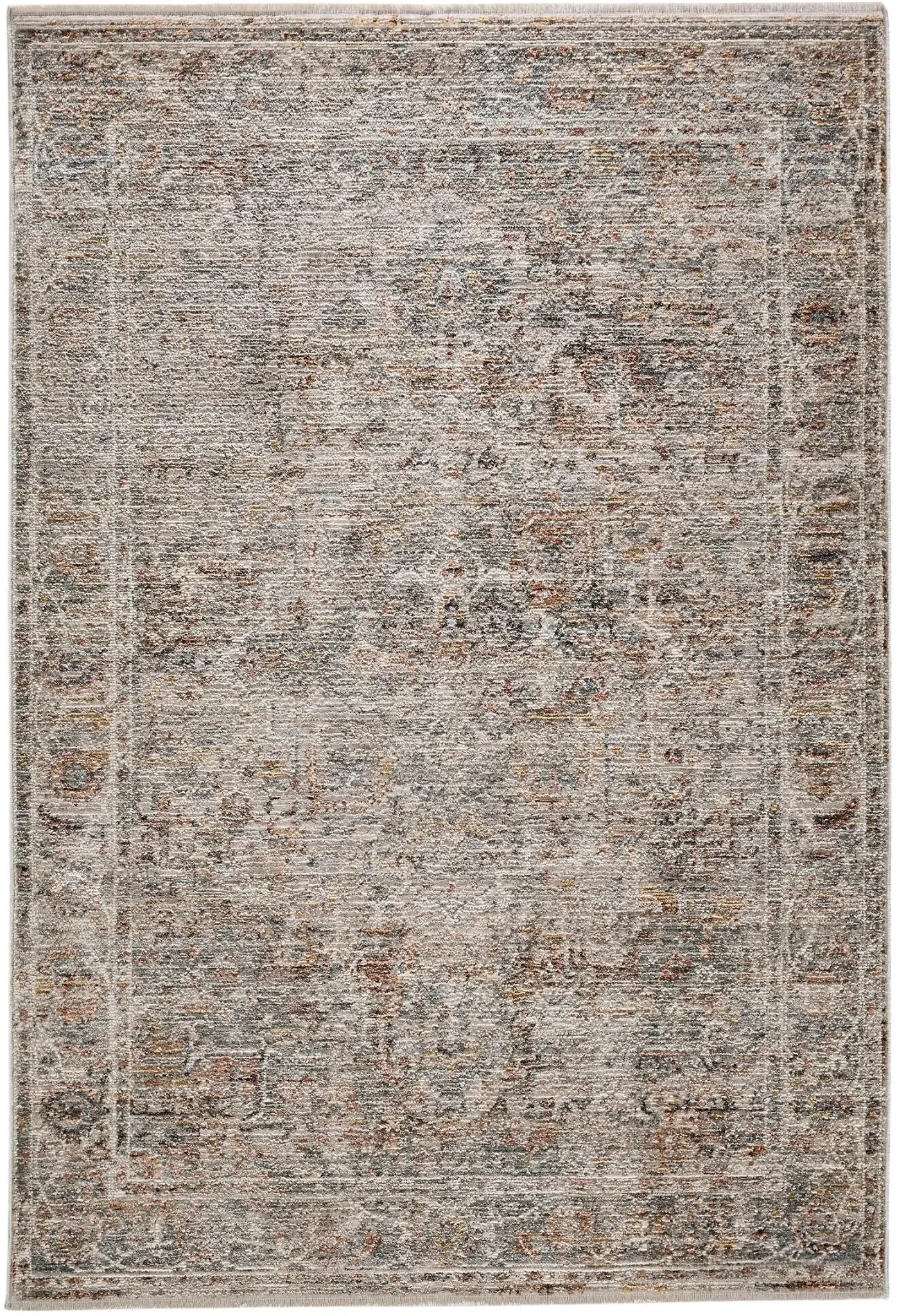 benuta Nest Teppich Anwar Grau/Beige 160x230 cm - Vintage-Stil Teppich im Used-Look