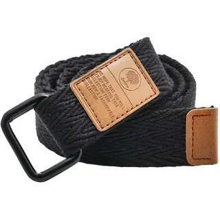 KYEYGWO Leinwand Gürtel für Damen und Herren, Verstellbare Canvas Stoffgürtel mit Doppel D-Ringe Schnalle, Schwarz(110cm Gesamtlänge) - Einheitsgröße