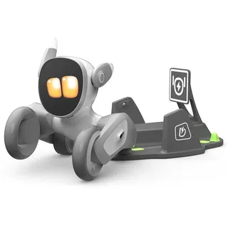 Loona Robotertier Haustier-Roboter, Intelligenter Roboterhund, Heimüberwachung, Powered by GPT-4, Sprachsteuerung und Gestenerkennung, mit Ladestation weiß