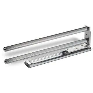 SO-TECH® Handtuchhalter Aluminium Handtuchhalter ausziehbar silberfarben zweiarmig / Länge 335 mm | 3.8 cm x 9.2 cm