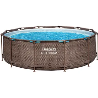 BESTWAY Steel Pro Max Frame Pool Set 366 x 100 cm rattanoptik