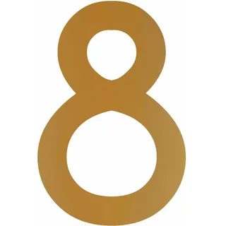 Mülltonnen Aufkleber Zahlen Sticker Folie & Ziffern kombinierbar (10 cm, Zahl 8, Gold)