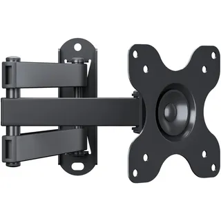 BONTEC PC Monitor Wandhalterung TV Wandhalterung Schwenkbar/Neigbar für 13-30 Zoll Plasma Curved Monitor & TV, VESA 75x75/100x100mm, bis 15kg, inkl. Wasserwaage