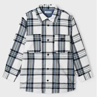 Mayoral Langarmhemd Überhemd kariert BCI Baumwolle Jungen blau 122