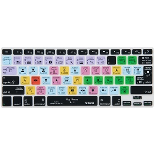 XSKN FCPX Tastaturschutz Final Cut Pro X 10, Silikon-Tastaturabdeckung für MacBook Air 13, MacBook Pro 13, 15, 17, Retina (US- und europäische ISO-Tastatur)