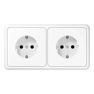 JUNG Komplettset CD 500: 2x Steckdose CD1520 WW + 1x Abdeckrahmen 2fach CD582 WW Alpinweiß