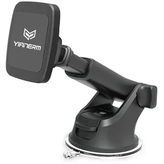 YIANERM Magnetische Auto Handy-Halterung, Universal-Armaturenbrett-Windschutzscheiben-Saugnapf Starker Magnet-handyhalter mit verstellbarem Teleskoparm, kompatibel mit Smartphones