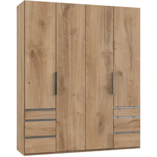 Level 200 x 236 x 58 cm Plankeneiche Nachbildung mit Schubladen