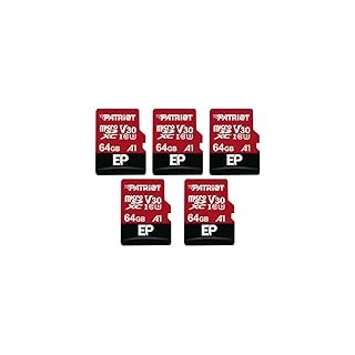 Patriot Memory 64GB A1 / V30 Speicherkarte für Android-Telefone und -Tablets, 4K-Videoaufzeichnung - 5er Pack