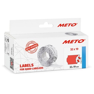 METO Preis-Etiketten 30007361 permanent haftend, Etiketten-Breite: 32 mm, 2-zeilig,fluor rot, 5.000 Stück,