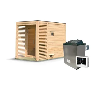 Karibu Saunahaus Angkor 1 9 kW Ofen inkl. Steuergerät inkl. gratis Saunaofen im Wert von 599,99 €