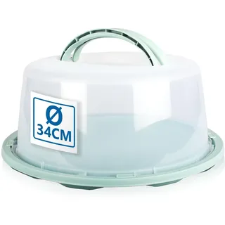 Kuchen Transportbox rund mit Tragegriff Tortenhaube Kuchenbehälter mit Klickverschluss