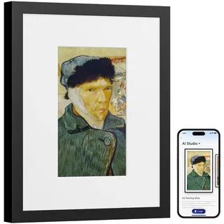 SwitchBot KI Art Frame 7.3'', Kabellos Digitaler Bilderrahmen, Elektronisch-Ink-Bilderrahmen, Extrem Lange Akkulaufzeit, Tisch und Wandmontage, Alexa Kompatibel, KI-Generierte Kunst