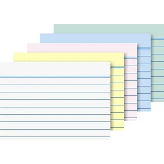 Brunnen Karteikarten A8 liniert, farbig sortiert 100 Stück