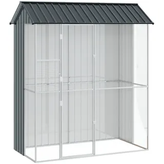 vidaXL Voliere Anthrazit 215x110x247 cm Stahl