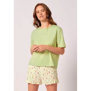 Skiny Pyjama-Oberteil in Grün - 38