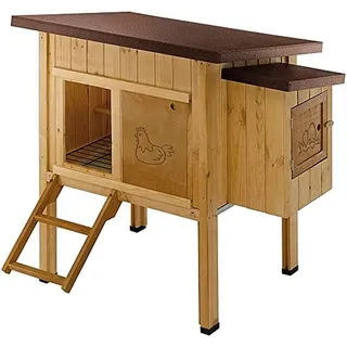 Ferplast Pollaio Casetta per polli Galline ovaiole HEN HOUSE 10 da esterno, in legno FSC, per circa 4 galline, Accessori inclusi