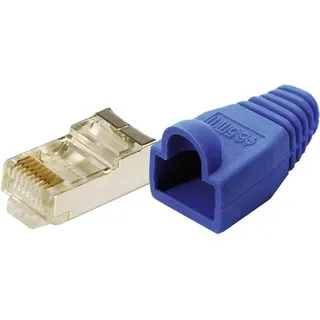 Logilink MP0014 RJ45-Steckverbinder CAT 5e, geschirmt MP0014 Stecker, gerade Pole: 8P8C Blau 100 Stk.
