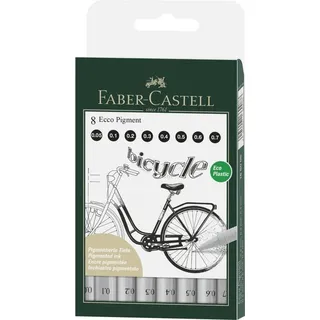 Faber-Castell Ecco Pigment 0,5/1/2/3/4/5/6/7 schwarz VE=8 Stück