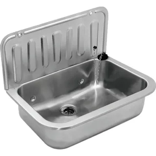 LE SANITAIRE Edelstahl - Wandausgussbecken, 495 x 367 x 325 mm