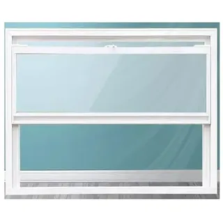 XILYZMO Schiebefenster Kippfenster, Weißes Flächenbündiges Fenster, Mit Gehärtetem Glas Servicefenster Imbisswagen, Vertikal Hebe- Größenanpassung Lamellenfenster(85X60CM)