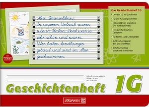 BRUNNEN Geschichtenheft Lineatur 1G liniert DIN A5 quer ohne Rand, 16 Blatt