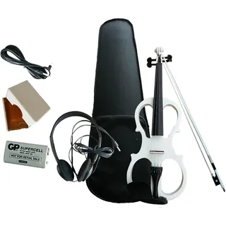 Perfeclan Elektrische Violine 4/4 - Leise, Elektronische Geige in Voller Größe Mit Tragetasche und Zubehör für Jugendliche, Weiß