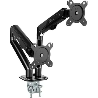 Maclean Brackets Maclean MC-861N 2-Fach Monitorhalterung Tischhalterung für 2 Monitore mit Gasfeder Monitorarm Monit (Tisch, 27.01"), Monitor Halterung, Schwarz