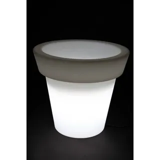 Blumenkübel Pflanzkübel Pflanzgefäß weiß beleuchtet Designerleuchte point-garden