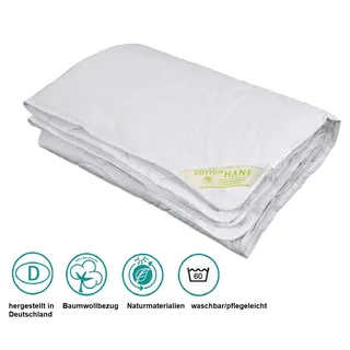 Bach's Betten Welt Hanf Plus Duo Winterdecke Ganzjahresdecke Duo-Steppdecke Hanf Baumwolle 100% Natur (135 x 200 cm)