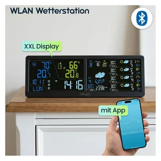 ideoon WLAN Wetterstation mit App & XXL Display Mehrfarbig