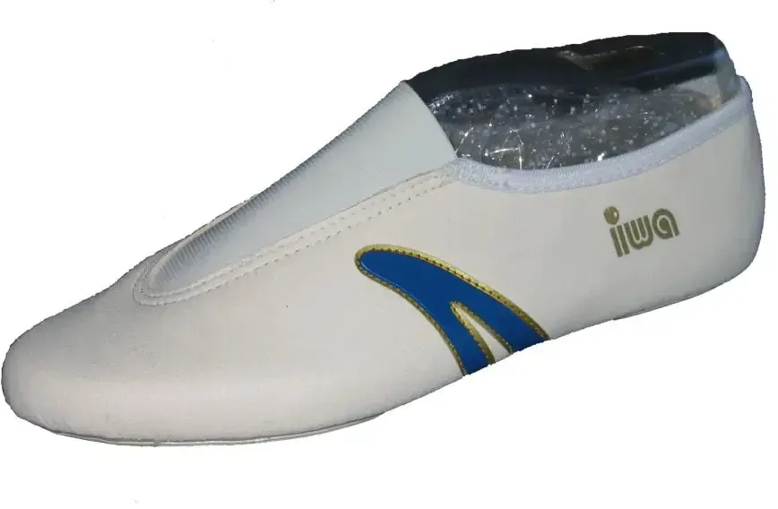 IWA Gymnastikschuh 403 - Creme mit blauen Streifen - 31