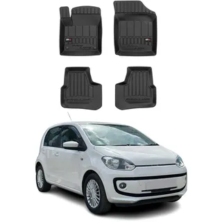 Fußmatten Gummimatten kompatibel mit VW Up! 2011-2019 OMAC Premium 3D Schwarz TPE Gummi