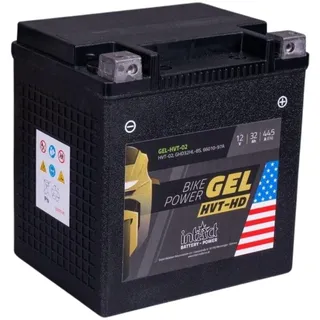 Intact - Gel HVT-02 MOTORRADBATTERIE - Motorrad Batterie Perfekt für Harley Davidson & andere hubraumstarke 2-Zylinder. Bike-Power GEL-HVT-02, GYZ32HL, 12V Batterie, 32 AH, 445 A. 169x131x174mm