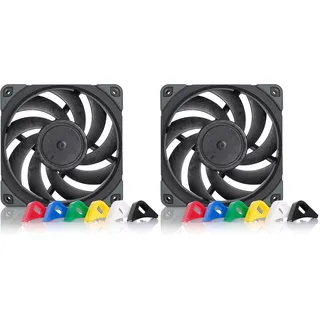 Noctua NF-A12x25 PWM chromax.black.swap, Leiser Premium Lüfter, 4-Pin, für Desktop (120mm, Schwarz) (Packung mit 2)