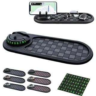Multifunktions-Auto-Anti-Rutsch-Matte | Multifunction Car Anti-Slip Mat Auto Universal Phone Holder Mit Digitale Parkscheibe, 3 In 1 Auto Anti-Rutsch-Pad FüR Autodekorationen, Brillen, Handys (C)