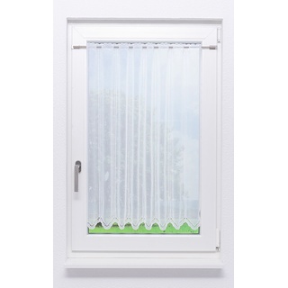 Scheibengardine von Lysel - Bogenmuster " (Bx H) 75,6cm * 120cm" reinweiß/Weiß