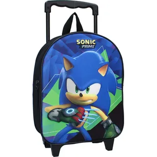 COFI Sonic 3D Trolley-Rucksack für Kinder Praktische Tasche mit Rollen - Blau