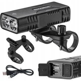 ROCKBROS Fahrradlicht 850 lm Powerbank-Funktion + USB-C - USB-A Kabel Schwarz