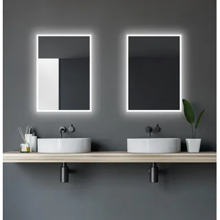 Talos Badspiegel mit Beleuchtung Badezimmerspiegel 50 x 70 cm - Spiegel mit Lichtumrahmung - feuchtraumgeeignet durch Aluminiumrahmen - Lichtfarbe neutralweiß 4200 Kelvin