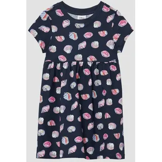S.Oliver - Ausgestelltes Jersey-Kleid mit All-over-Print, Kinder, blau, 134